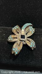 MaxSold Auction: Vintage Blu Crystal Brooch  - Toronto (Ontario, Canada) SELLER MANAGED Estate Sale Online Auction - Saunders Road