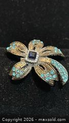 MaxSold Auction: Vintage Blu Crystal Brooch  - Toronto (Ontario, Canada) SELLER MANAGED Estate Sale Online Auction - Saunders Road