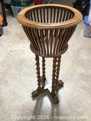 MaxSold Auction: Antique Solid Walnut Barley Twist Plant Stand  - Kingston (Ontario, Canada) SELLER MANAGED Moving Online Auction - Brewers Mills Road