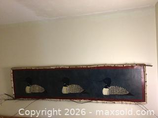 MaxSold Auction: Beautiful Canadian hand painted oil cloth of loons. - Kingston (Ontario, Canada) SELLER MANAGED Moving Online Auction - Brewers Mills Road