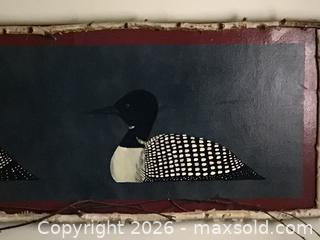 MaxSold Auction: Beautiful Canadian hand painted oil cloth of loons. - Kingston (Ontario, Canada) SELLER MANAGED Moving Online Auction - Brewers Mills Road