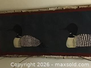 MaxSold Auction: Beautiful Canadian hand painted oil cloth of loons. - Kingston (Ontario, Canada) SELLER MANAGED Moving Online Auction - Brewers Mills Road