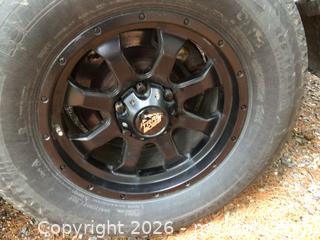 MaxSold Auction: Set of four black alloy rims with tires - Kingston (Ontario, Canada) SELLER MANAGED Moving Online Auction - Brewers Mills Road