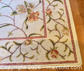 MaxSold Auction: Beige/Ivory Floral Rectangle Area Rug, 67” x 42.5” - Saanich (British Columbia, Canada) PARTNER MANAGED Moving Online Auction - Limerick Lane