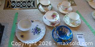 MaxSold Auction: Bone China Floral Tea Cup and Saucer Set with Gold Trim - Saanich (British Columbia, Canada) PARTNER MANAGED Moving Online Auction - Limerick Lane