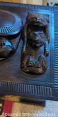 MaxSold Auction: Cast Black Composite Decorative Box Indigenous  - Saanich (British Columbia, Canada) PARTNER MANAGED Moving Online Auction - Limerick Lane