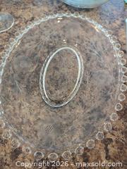 MaxSold Auction: Clear Etched Floral Glassware Set — Coupes, Tumblers & Pitcher - Saanich (British Columbia, Canada) PARTNER MANAGED Moving Online Auction - Limerick Lane