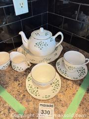 MaxSold Auction: Duchess Bone China Tea Set Green Clover Shamrock - Saanich (British Columbia, Canada) PARTNER MANAGED Moving Online Auction - Limerick Lane