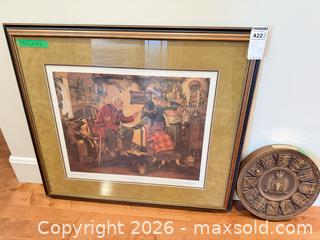 MaxSold Auction: Framed Lithograph / Offset Print in Stained Wood Frame, 35.5" x 31" - Saanich (British Columbia, Canada) PARTNER MANAGED Moving Online Auction - Limerick Lane