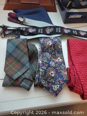 MaxSold Auction: Men's Accessories: Ties, Suspenders, Pocket Squares & More - Saanich (British Columbia, Canada) PARTNER MANAGED Moving Online Auction - Limerick Lane