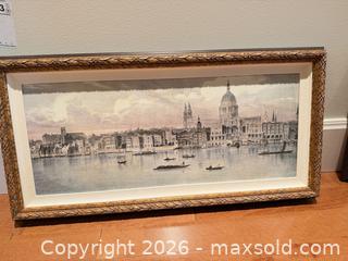 MaxSold Auction: Pair of Framed Cityscape Chromolithographs in Gilded Carved Frames - Saanich (British Columbia, Canada) PARTNER MANAGED Moving Online Auction - Limerick Lane