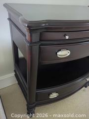 MaxSold Auction: Pair of Traditional Dark Brown Nightstands with Drawers - Saanich (British Columbia, Canada) PARTNER MANAGED Moving Online Auction - Limerick Lane