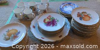 MaxSold Auction: Porcelain Floral Dinnerware Set with Gold Trim - Saanich (British Columbia, Canada) PARTNER MANAGED Moving Online Auction - Limerick Lane