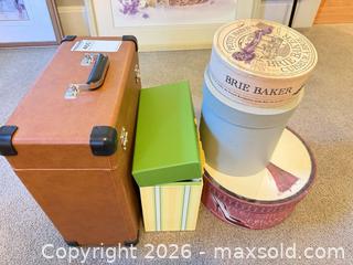 MaxSold Auction: Set of Vintage Decorative Hat & Storage Boxes with Vinyl record box - Saanich (British Columbia, Canada) PARTNER MANAGED Moving Online Auction - Limerick Lane