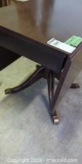 MaxSold Auction: Traditional Solid Wood Drop-Leaf Table, Dark Brown - Saanich (British Columbia, Canada) PARTNER MANAGED Moving Online Auction - Limerick Lane