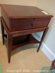 MaxSold Auction: Traditional Solid Wood Side Table with Single Drawer - Saanich (British Columbia, Canada) PARTNER MANAGED Moving Online Auction - Limerick Lane