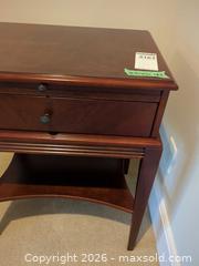 MaxSold Auction: Traditional Solid Wood Side Table with Single Drawer - Saanich (British Columbia, Canada) PARTNER MANAGED Moving Online Auction - Limerick Lane