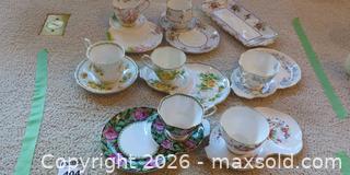 MaxSold Auction: Vintage Mid-Century Bone China Teacups & Saucers, Floral Pattern - Saanich (British Columbia, Canada) PARTNER MANAGED Moving Online Auction - Limerick Lane