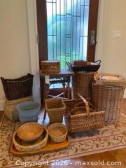 MaxSold Auction: Wicker Basket Set with Tray, Stool and Laundry Basket - Saanich (British Columbia, Canada) PARTNER MANAGED Moving Online Auction - Limerick Lane