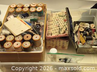 MaxSold Auction: Collectible Vintage Sewing Notions Lot – Assorted Threads, Buttons & Needles - Toronto (Ontario, Canada) PARTNER MANAGED Estate Sale Online Auction -Bridle Path Estate