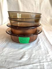 MaxSold Auction: Corning Visions Amber Glass Lidded Casserole & Bowls, 4-Piece - Toronto (Ontario, Canada) PARTNER MANAGED Estate Sale Online Auction -Bridle Path Estate