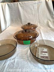 MaxSold Auction: Corning Visions Amber Glass Lidded Casserole & Bowls, 4-Piece - Toronto (Ontario, Canada) PARTNER MANAGED Estate Sale Online Auction -Bridle Path Estate