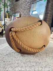 MaxSold Auction: Enormous Vintage Tan Speckled Ceramic Decorative Urn with Braided Rope Handles - Toronto (Ontario, Canada) PARTNER MANAGED Estate Sale Online Auction -Bridle Path Estate