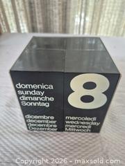 MaxSold Auction: Gabbianelli Perpetual Block Desk Calendar, Plastic/Acrylic - Toronto (Ontario, Canada) PARTNER MANAGED Estate Sale Online Auction -Bridle Path Estate