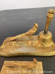 MaxSold Auction: Gilded Metal Pheasant Desk Inkwell with Paperweight - Toronto (Ontario, Canada) PARTNER MANAGED Estate Sale Online Auction -Bridle Path Estate