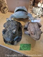 MaxSold Auction: Lot of 3 Gray Frog Garden Statues, Medium - Toronto (Ontario, Canada) PARTNER MANAGED Estate Sale Online Auction -Bridle Path Estate