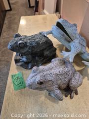MaxSold Auction: Lot of 3 Gray Frog Garden Statues, Medium - Toronto (Ontario, Canada) PARTNER MANAGED Estate Sale Online Auction -Bridle Path Estate