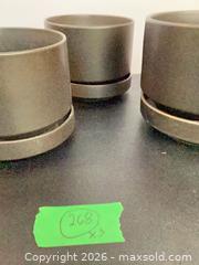 MaxSold Auction: Lot of 3 Matte Black / Charcoal Ceramic Pots, Made in Finland - Toronto (Ontario, Canada) PARTNER MANAGED Estate Sale Online Auction -Bridle Path Estate