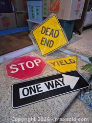 MaxSold Auction: Lot of 4 Decorative Traffic Signs: Stop, Dead End, Yield, One Way - Toronto (Ontario, Canada) PARTNER MANAGED Estate Sale Online Auction -Bridle Path Estate