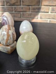 MaxSold Auction: Lot of 6 Medium Decorative Stone Eggs - Onyx, Calcite, Mixed Minerals - Toronto (Ontario, Canada) PARTNER MANAGED Estate Sale Online Auction -Bridle Path Estate