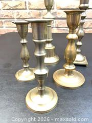 MaxSold Auction: Lot of 6 Vintage Brass Candlesticks, Brass/Gold Tone, Small and Medium size - Toronto (Ontario, Canada) PARTNER MANAGED Estate Sale Online Auction -Bridle Path Estate