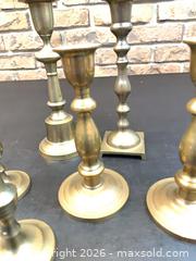 MaxSold Auction: Lot of 6 Vintage Brass Candlesticks, Brass/Gold Tone, Small and Medium size - Toronto (Ontario, Canada) PARTNER MANAGED Estate Sale Online Auction -Bridle Path Estate
