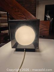 MaxSold Auction: MCM Smoked Acrylic Cube Table Lamp with White Glass Globe - Toronto (Ontario, Canada) PARTNER MANAGED Estate Sale Online Auction -Bridle Path Estate