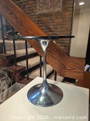 MaxSold Auction: Mid-Century Modern Smoked Glass Side Table with Chrome Base - Toronto (Ontario, Canada) PARTNER MANAGED Estate Sale Online Auction -Bridle Path Estate