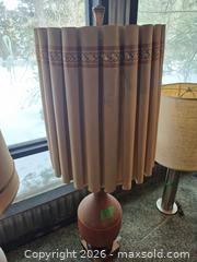 MaxSold Auction: Mid-Century Terracotta Ceramic Floor Lamp with Wooden Slat Shade - Toronto (Ontario, Canada) PARTNER MANAGED Estate Sale Online Auction -Bridle Path Estate