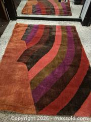 MaxSold Auction: Mid Century Abstract Geometric Area Rug, 5' x 4', Made in West Germany - Toronto (Ontario, Canada) PARTNER MANAGED Estate Sale Online Auction -Bridle Path Estate