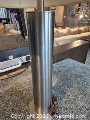 MaxSold Auction: Modern Brushed Metal Floor Lamp with Beige Fabric Shade - Toronto (Ontario, Canada) PARTNER MANAGED Estate Sale Online Auction -Bridle Path Estate