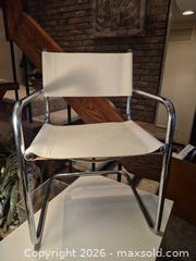 MaxSold Auction: Modern Chrome Cantilever Chair with White Leather Upholstery - Toronto (Ontario, Canada) PARTNER MANAGED Estate Sale Online Auction -Bridle Path Estate