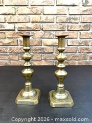 MaxSold Auction: Pair of Vintage Brass Candlesticks, 9–11 in, Patina Finish - Toronto (Ontario, Canada) PARTNER MANAGED Estate Sale Online Auction -Bridle Path Estate