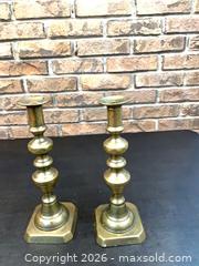 MaxSold Auction: Pair of Vintage Brass Candlesticks, 9–11 in, Patina Finish - Toronto (Ontario, Canada) PARTNER MANAGED Estate Sale Online Auction -Bridle Path Estate