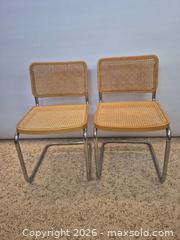 MaxSold Auction: Pair of Vintage Cane & Chrome Cantilever Kitchen Chairs - Toronto (Ontario, Canada) PARTNER MANAGED Estate Sale Online Auction -Bridle Path Estate