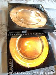 MaxSold Auction: Set of 2 NEW Cellini Gold Plastic/Resin Charger Plates, 8 pieces total, 13" - Toronto (Ontario, Canada) PARTNER MANAGED Estate Sale Online Auction -Bridle Path Estate