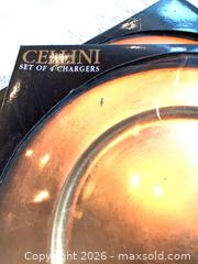 MaxSold Auction: Set of 2 NEW Cellini Gold Plastic/Resin Charger Plates, 8 pieces total, 13" - Toronto (Ontario, Canada) PARTNER MANAGED Estate Sale Online Auction -Bridle Path Estate