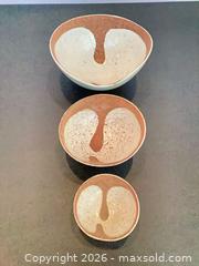 MaxSold Auction: Set of 3 Handmade Ceramic Bowls, Largest About 8 inches - Toronto (Ontario, Canada) PARTNER MANAGED Estate Sale Online Auction -Bridle Path Estate