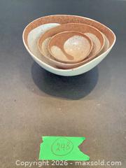 MaxSold Auction: Set of 3 Handmade Ceramic Bowls, Largest About 8 inches - Toronto (Ontario, Canada) PARTNER MANAGED Estate Sale Online Auction -Bridle Path Estate