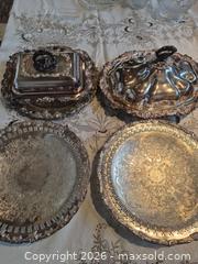 MaxSold Auction: Set of 4 Silverplate Victorian Reproduction Serving Trays/Platters - Toronto (Ontario, Canada) PARTNER MANAGED Estate Sale Online Auction -Bridle Path Estate